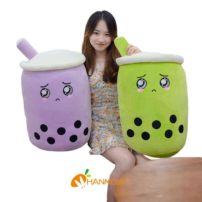 Cm Piangere Colorful Bubble Tea Bottiglia di bevanda completamente riempita Coccole Verde Viola Matcha Taro Food Decor Ragazze Ragazzi Presente J220704