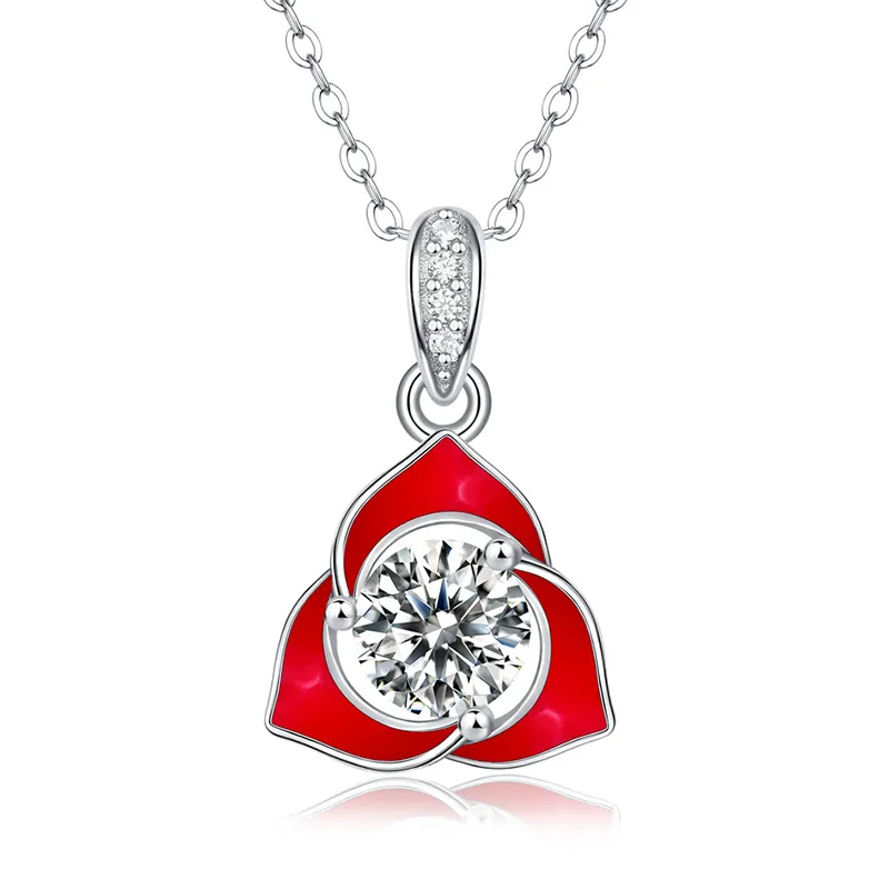 Collier avec pendentif en diamant Moissanite plaqué or 18 carats, couleur D, 1ct 2ct, pour femmes, cadeaux d'anniversaire, vente en gros