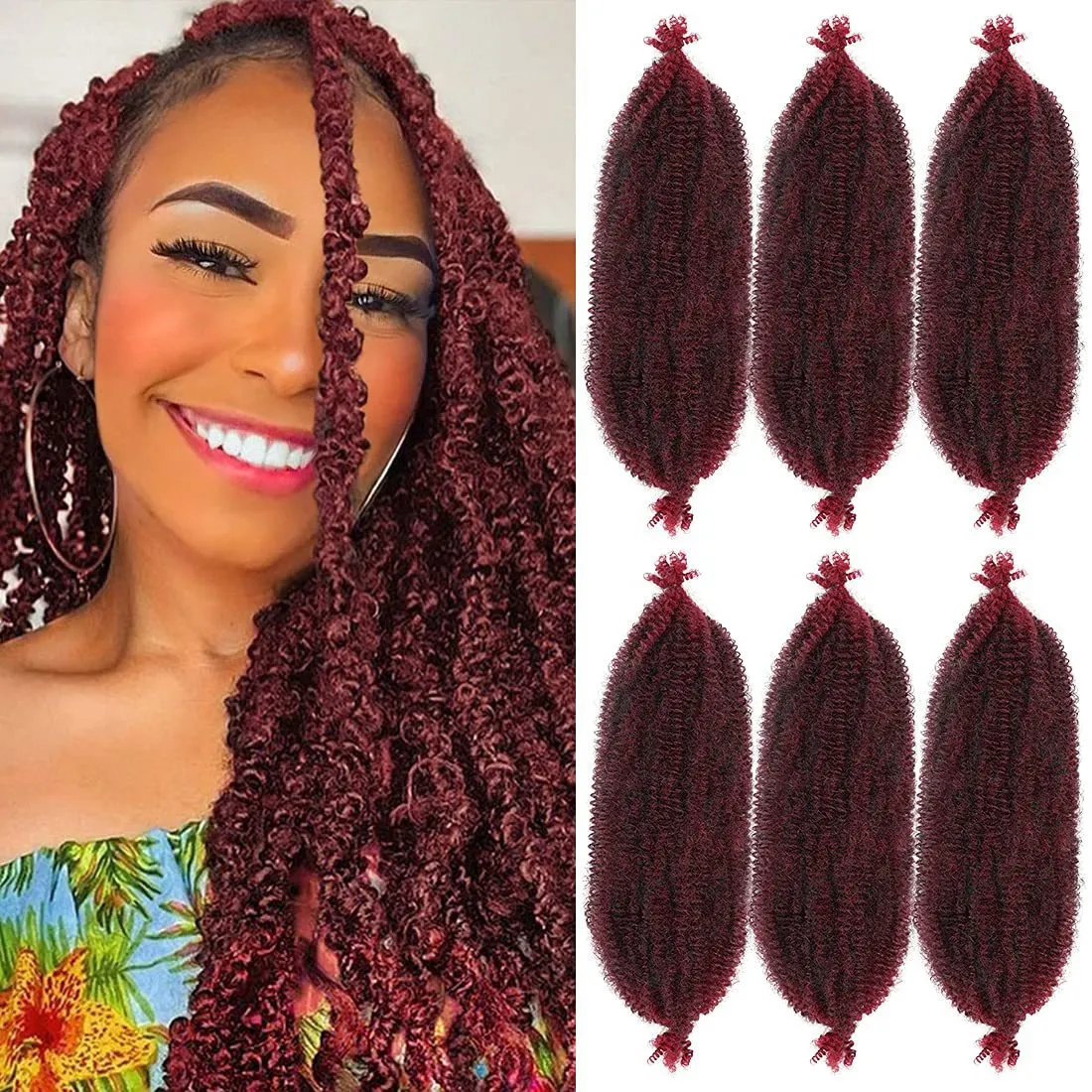 Afro Twist Braids Estensioni dei capelli sintetici Kinky Braid Dreadlocks