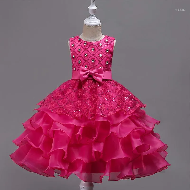 Mädchen Kleid Ärmellos Kinder Kleider Mädchen Kleidung Party Prinzessin Vestidos 3 5 6 7 -14 Jahr Geburtstag Weihnachten Taufe