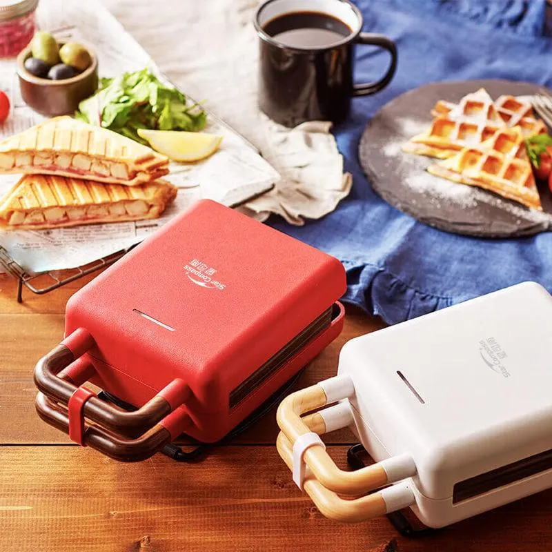 Macchine per il pane Elettrico Sandwich Maker Waffle Tostapane Macchina per la colazione Takoyaki Sandwichera 600W Rivestimento antiaderentePane