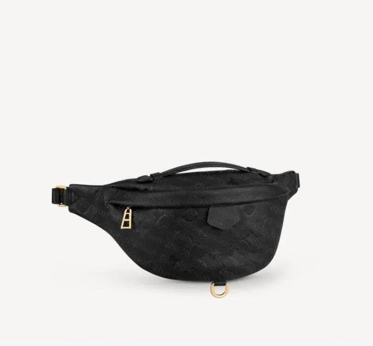 Genuine Leather Embossing Bumbag Waist Bag Fashion Men Woman Belt Bags