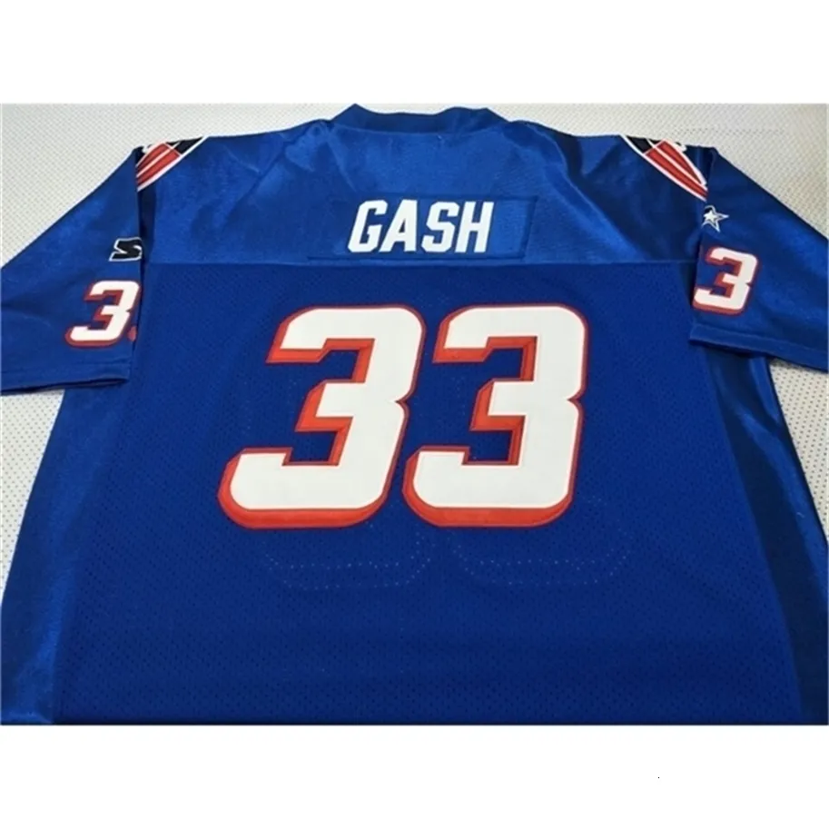 UF Chen37 Sirrare 1990 Oyun Yıprandı #33 Sam Gash Retro Jersey Blue Team Men College Jersey Boyut S-4XL veya özel herhangi bir isim veya numara forması