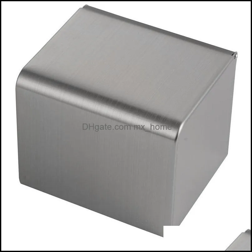 Tissue Boxes & Napkins Toilet Paper Holder Stand Wall Stick Stainless Towel Dispenser Free Punching Storage Box Roll