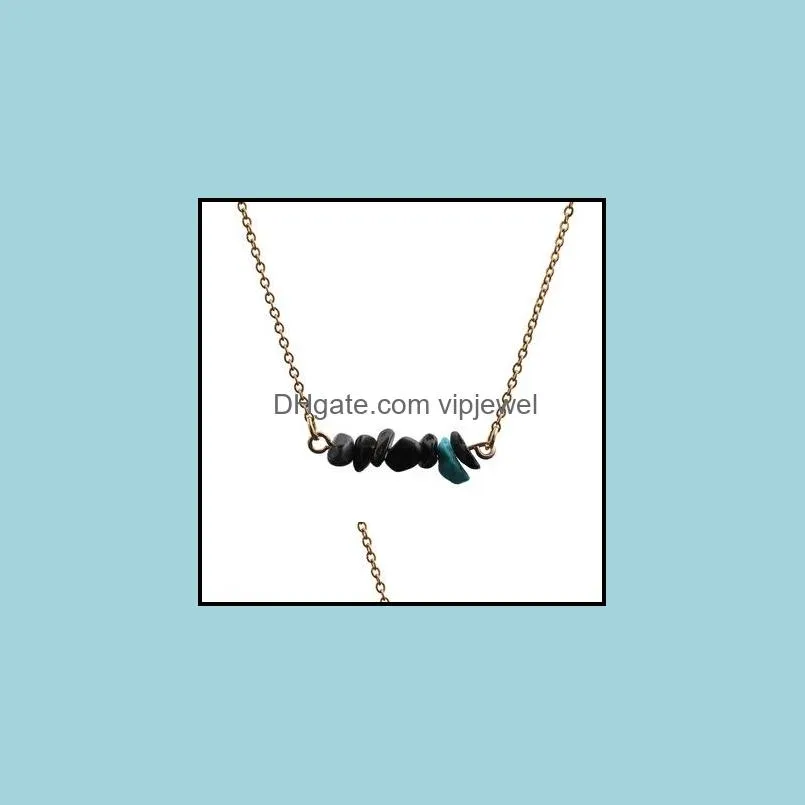 new arrivals natural stone charm necklace geometric irregular natural stone necklace