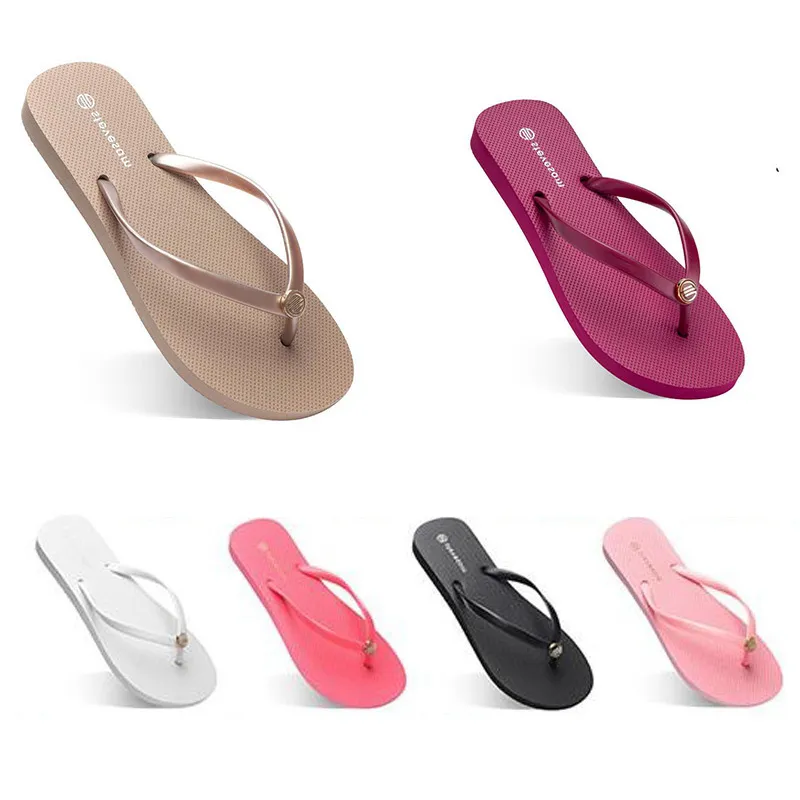 5sku-1 style36 Mode Hausschuhe Strandschuhe Flip Flops Damen Grün Gelb Orange Marine Bule Weiß Rosa Braun Sommer Sport Sneaker 35-38-39