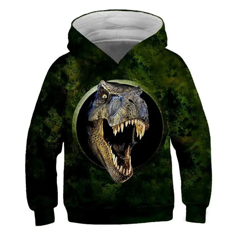 Jongens coole dinosaurus patronen 3d hoodies herfst tiener kinderen dieren hoodie infantil peuter boy girls kostuums sweatshirt kleding lj201128