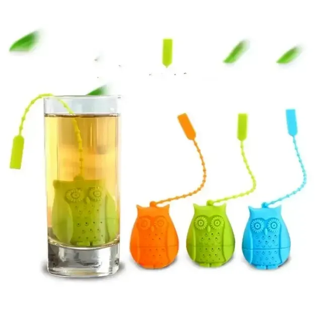 Silikon Baykuş Çay Süzgeci Sevimli Çay Poşetleri Gıda Sınıfı Yaratıcı Gevşek-Yaprak Çay Demlik Filtre Difüzör Eğlenceli Aksesuarları F0323