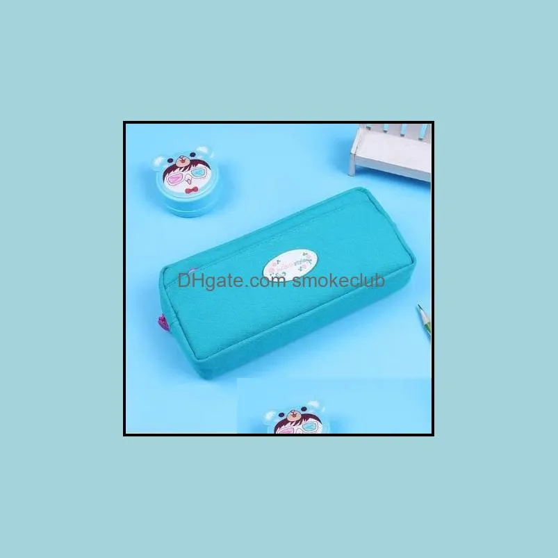 High Quality Canvas Pencil Cases Stationery Store Big Size School Pencil Bag Stationery For Students Pencil Case Large Size