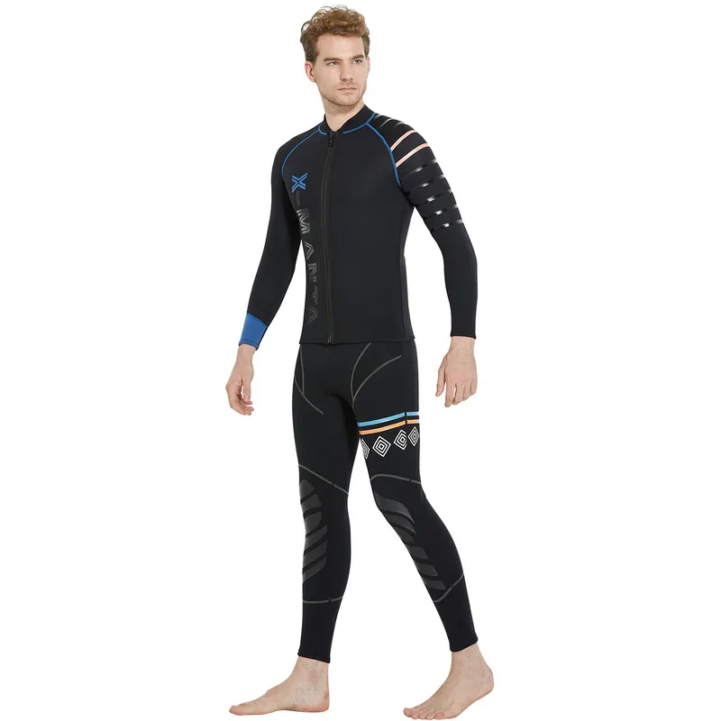 【美品】ウエットスーツロングパンツ ダイバーメンズMウェットスーツジャケットパンツ長袖ダイビング
