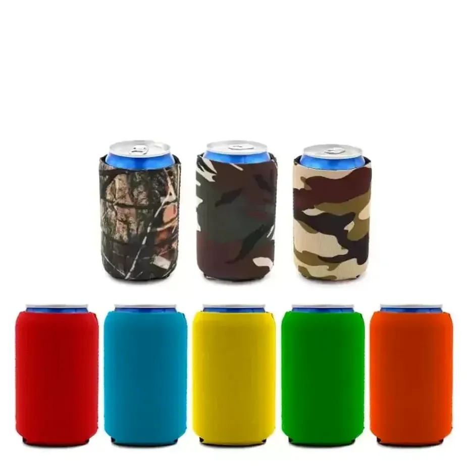 Coppa di bevande a colori solido Copertura in neoprene birra in neoprene Can Can isolanti di dispositivi di raffreddamento della birra per bevande neoprene Koozies Bottles Sleeve F0702