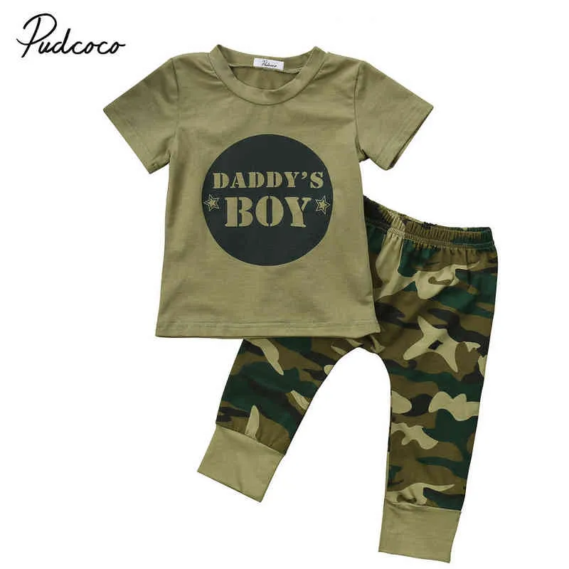 Citgeett Camouflage Neugeborenes Baby Jungen Mädchen T-Shirt Tops Hosen Outfits Set Kleidung Lässig 0-24M J220711