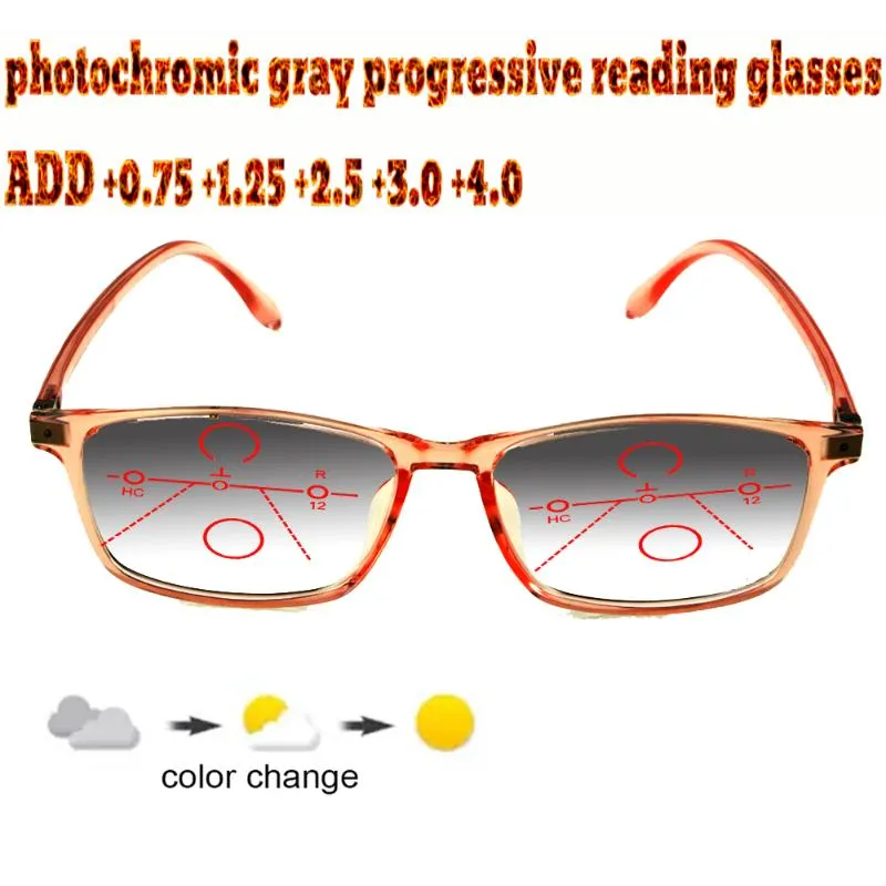 نظارات شمسية Pochromic Grey التقدمي متعدد البويات القراءة نظارات السيدات Woem خفيفة الإطار الأسود + 1.0 +1.5 +1.75 +2.0 +3.5 +3 +3 +3
