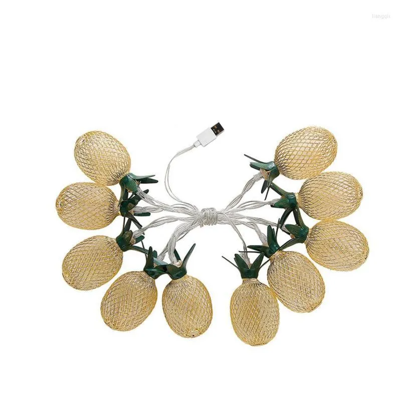 Strings LED 1.6m en fer forgé ananas guirlande lumineuse décoration de fête de jardin lumières féeriques ornement de mariage guirlande #4LED StringsLED