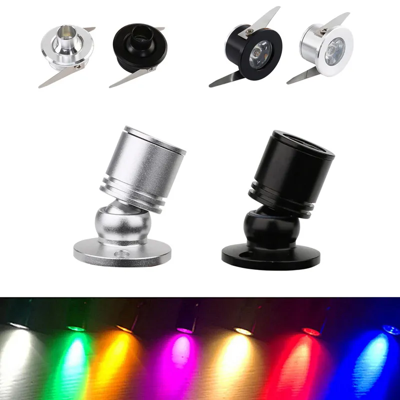 1W LED -skåp Mini Spot Light 110V Downlight 12V 24V DC Jewelry Show inkluderar förare 4000K taklamp