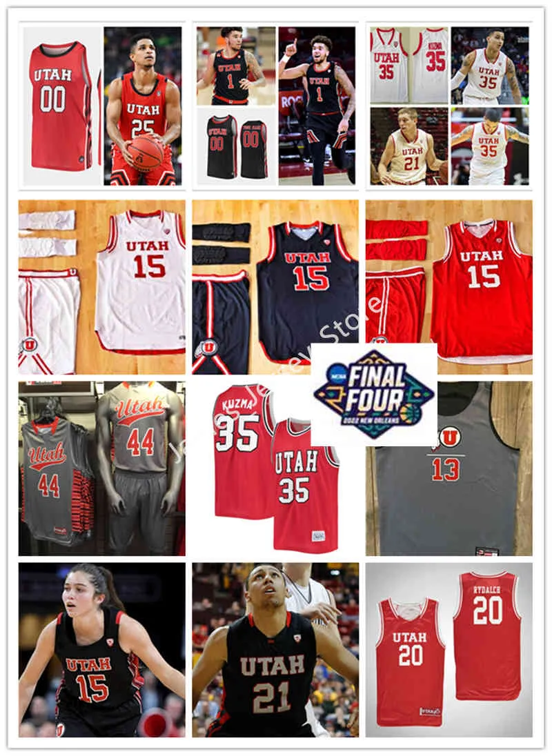 Xflsp College 35 Kyle Kuzma Jersey Custom UU Utah Utes Stitched College  Basketball Jerseys David Jenkins 55 Gabe Madsen 21 Dusan Mahorcic 20