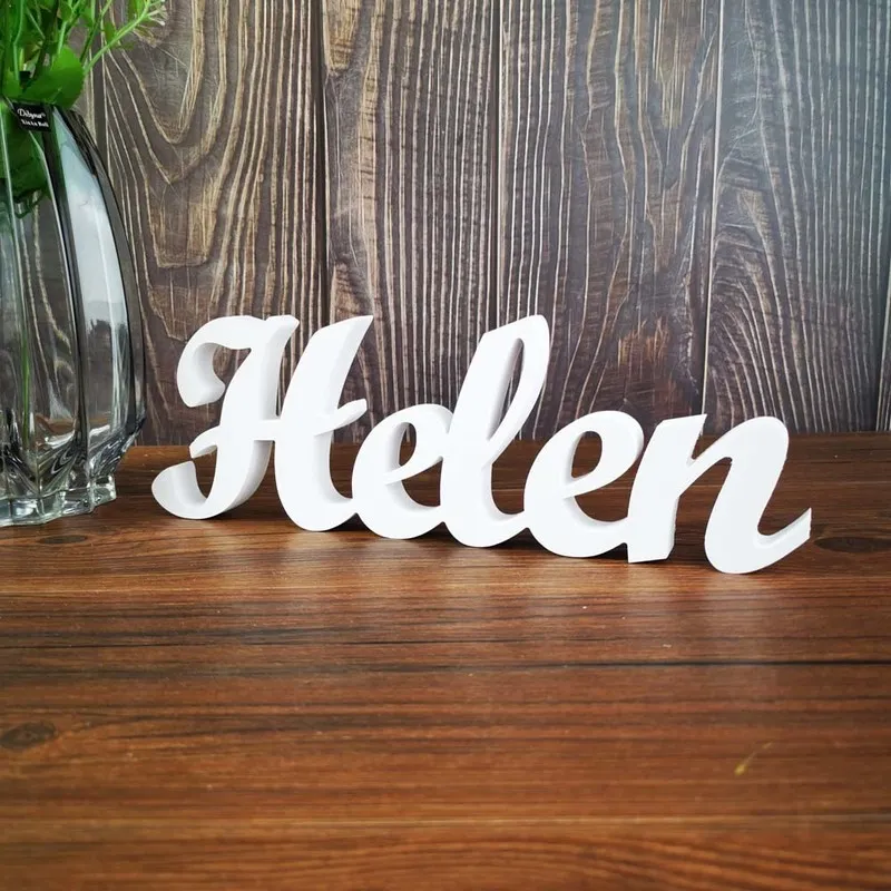 Personalized Factory Production Speed Fast Wooden Wedding Decoration Letters Custom 12cm high name table sign 220618