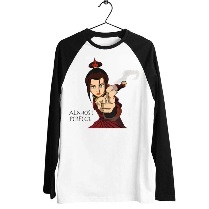 T-shirts van heren Black Trim Baseball Lange mouw Unisex T-shirt Avatar De laatste Airbender Azula Bijna Perfect Gedrukt T-shirt