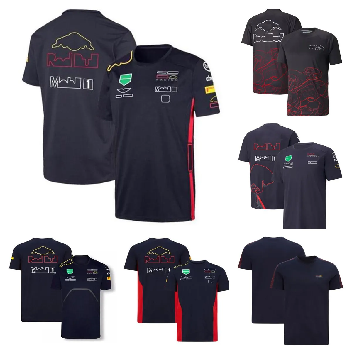 F1-Rennanzug-Team-Kurzarm-T-Shirt aus Polyester, schnell trocknend, kann individuell angepasst werden