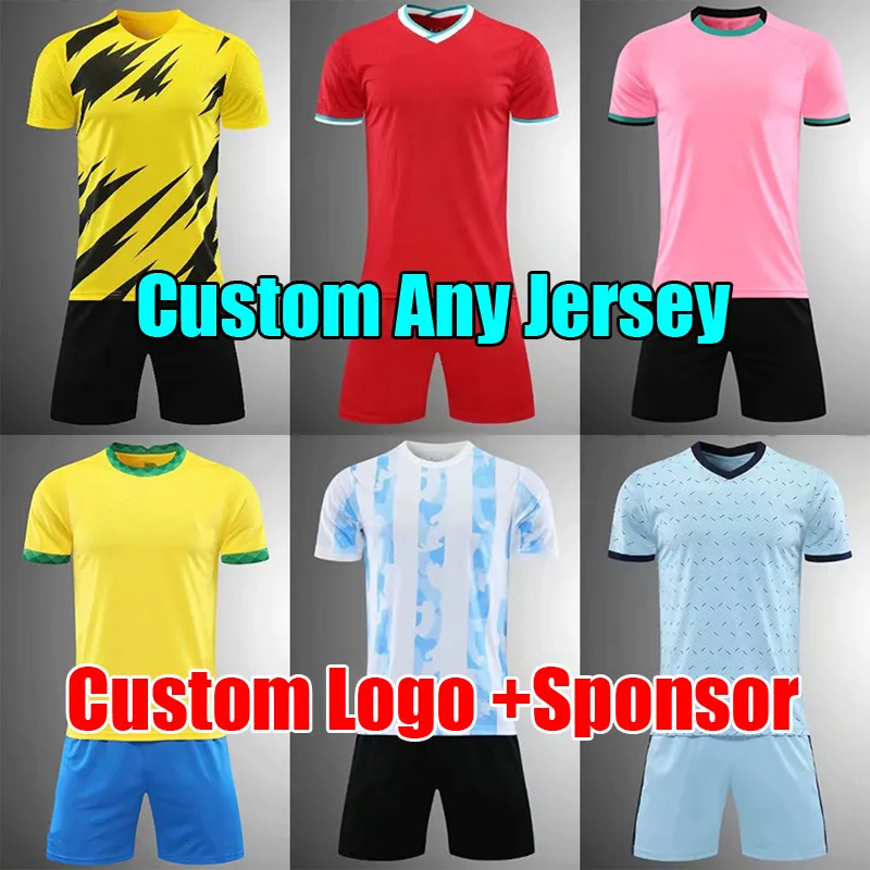 Custom 21 22 23 Soccer Jersey With Shorts 2022 Any Teams Customized