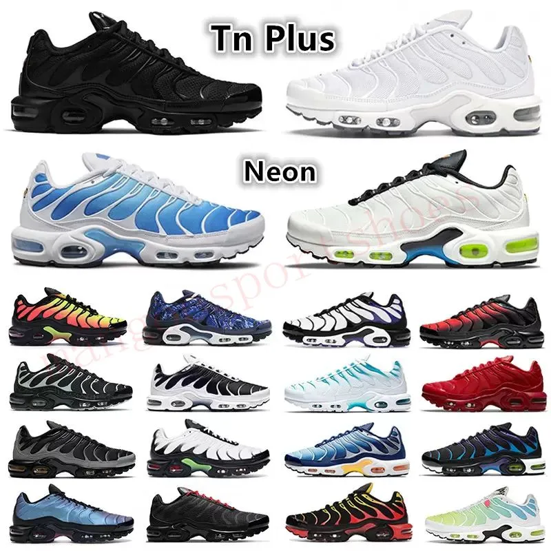 TN PLUS Buty do biegania Mężczyźni Czarny Biały V Wolt Sunset Cherry Wszystkie Czerwone Cool Wolf Grey Neon Green Olive Usa Dark Blue Fury Winogrono TNS Męskie Damskie Outdoor Trainers Sneakers