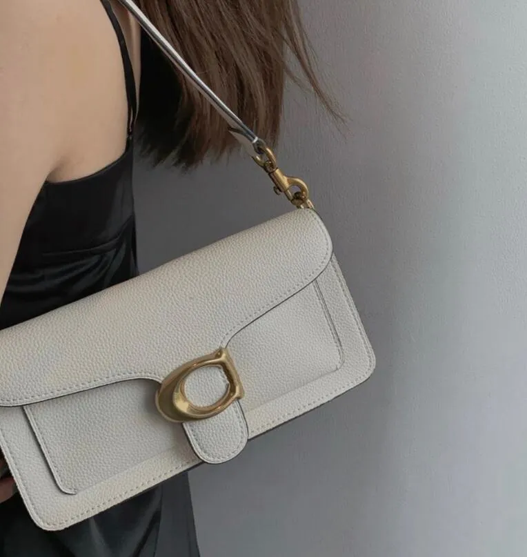 TZ Women's Tabby Handbag Hand Hide Hide Messenger Messager Sac rétro et polyvalent long et court deux bretelles détachables exquises et compacte de 25 cm