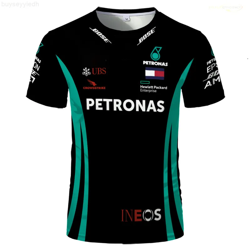 Zomer Joint F1 Formule 1 race-toeschouwer-T-shirt met korte mouwen voor heren en dames Petronas
