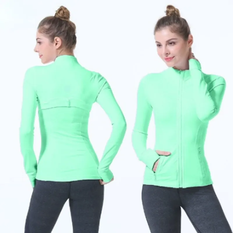 2021 Aligner LU-07 femmes Yoga manches longues veste couleur unie nu sport façonnage taille serré Fitness ample Jogging Sportswear132