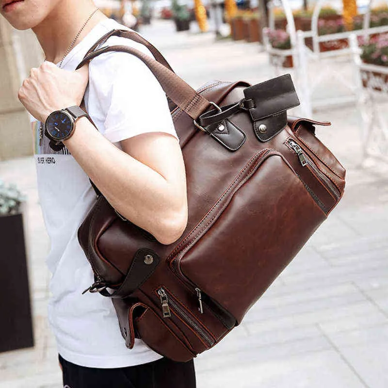 duffel bags Korean Version of Men's Portable Retro Men's Casual Shoulder Handbag 220626