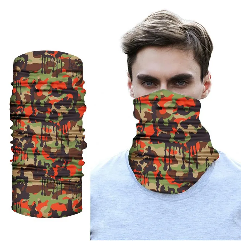 Bandanas Fishing Windproof Headband Cycling Bandana Geometric Printing Outdoor Accessories Men Women Sunshade Collar Magic Head ScarfBandana