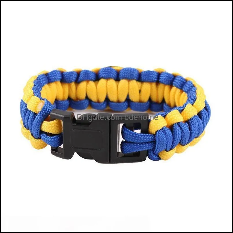 Mix Styles 32 Football Team Paracord Survival Bracelets Custom Made Camping Sports Bracelets Customized logo Team umbrella