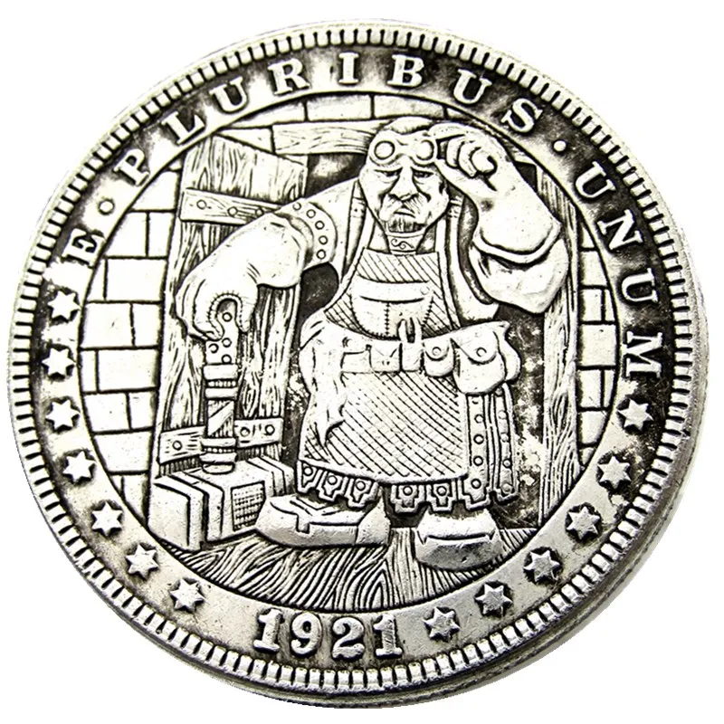 HB31-35 US Hobo Morgan 1 달러 공예 은금 도금 된 사본 동전 금속 다이 제조