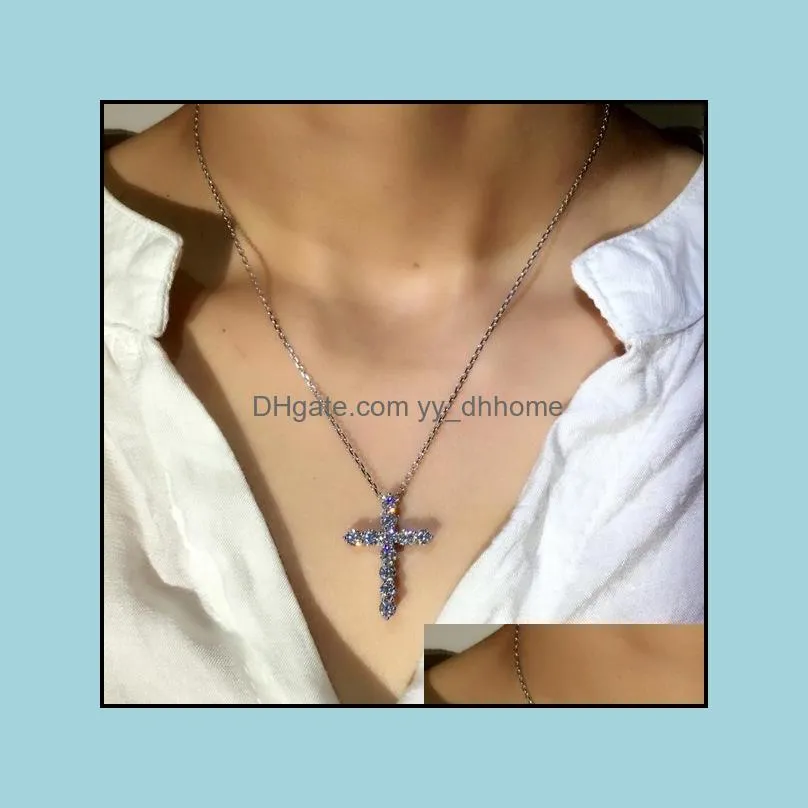 pendant necklaces 2022 fashion cross necklace silver color on the neck for women anniversary gift jewelry wholesale moonso x6152