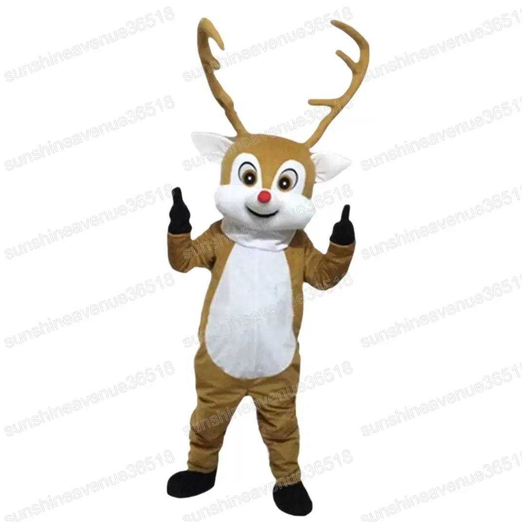 Halloween Elk Mascot Costume Cartoon Rena Tema Personagem Carnival Festival Dresses Fantasia Dresso de Festa de Festa de Tema ao ar livre