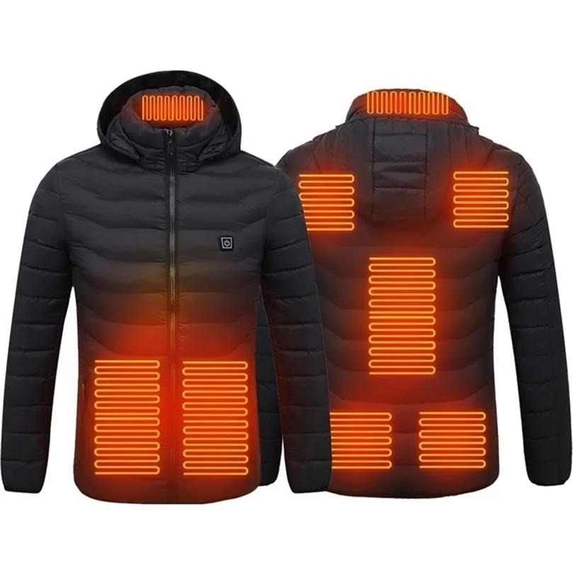 PARATAGO Winter-Heizjacken Männer Frauen Beheizte warme Kleidung USB-Heizung Thermo-Baumwolle Wandern Jagdmäntel P9113-8 201126