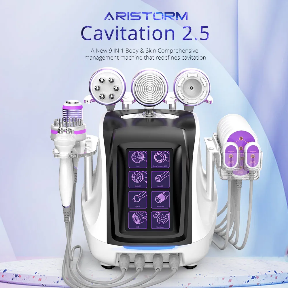 Più nuovo negli Stati Uniti Cavitazione ultrasonica 2.5 Corpo dimagrante Ringiovanimento della pelle Martello freddo caldo RF Face Lifting Care Beauty Salon Spa Equipment