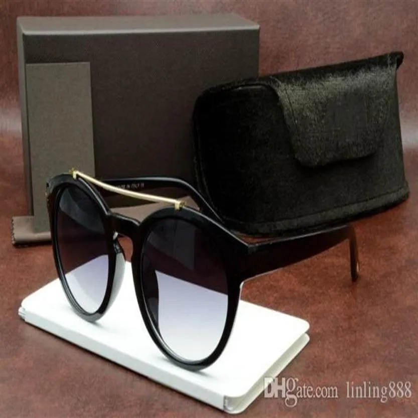 2021 Классический дизайн бренд Круглый солнцезащитные очки UV400 Metal Gold Rade Glasses Мужчины Женщины зеркальные стеклянные солнцезащитные очки с коробкой AA2585