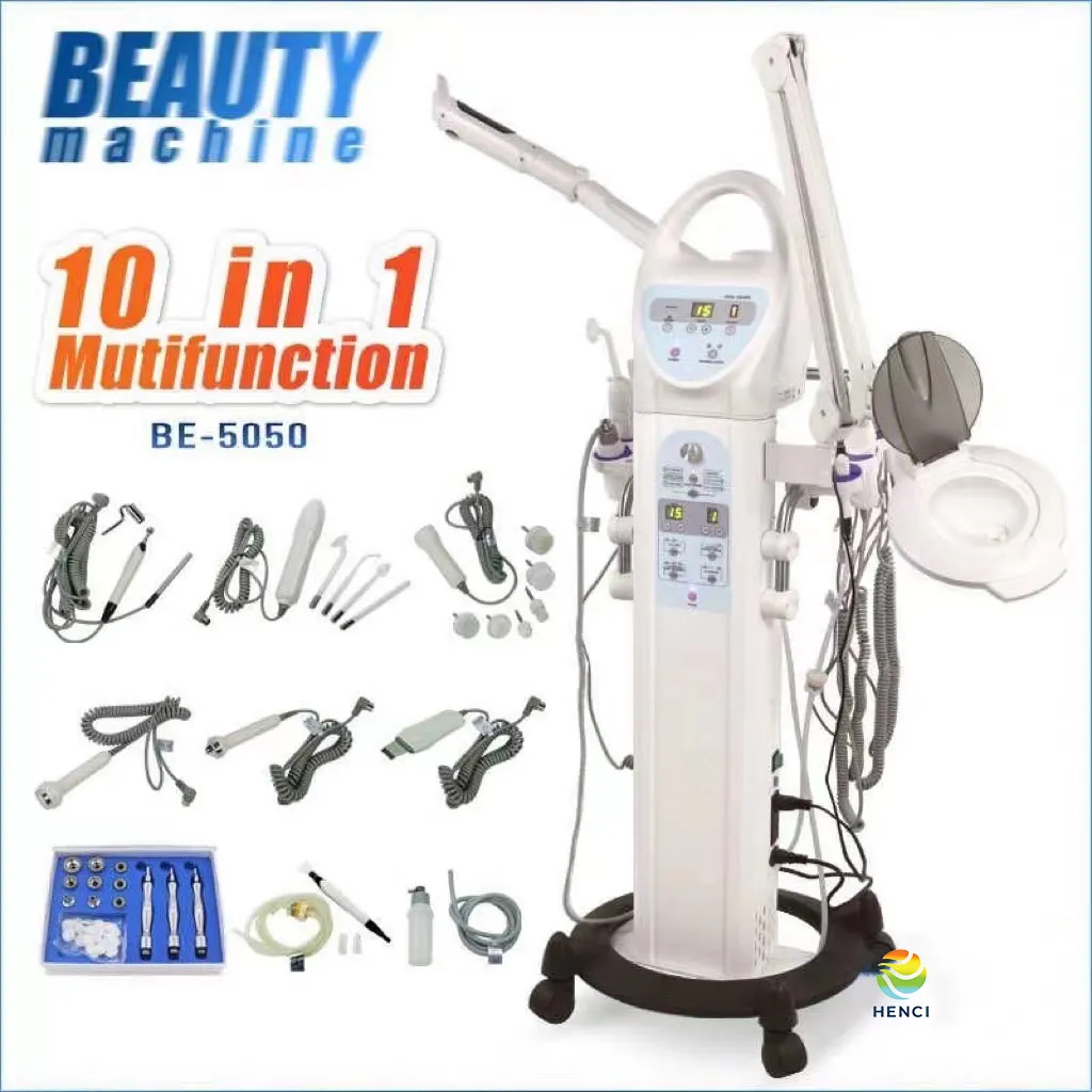 Máquina facial multifuncional 11 em 1 vaporizador facial e lâmpada de aumento equipamento de alta frequência