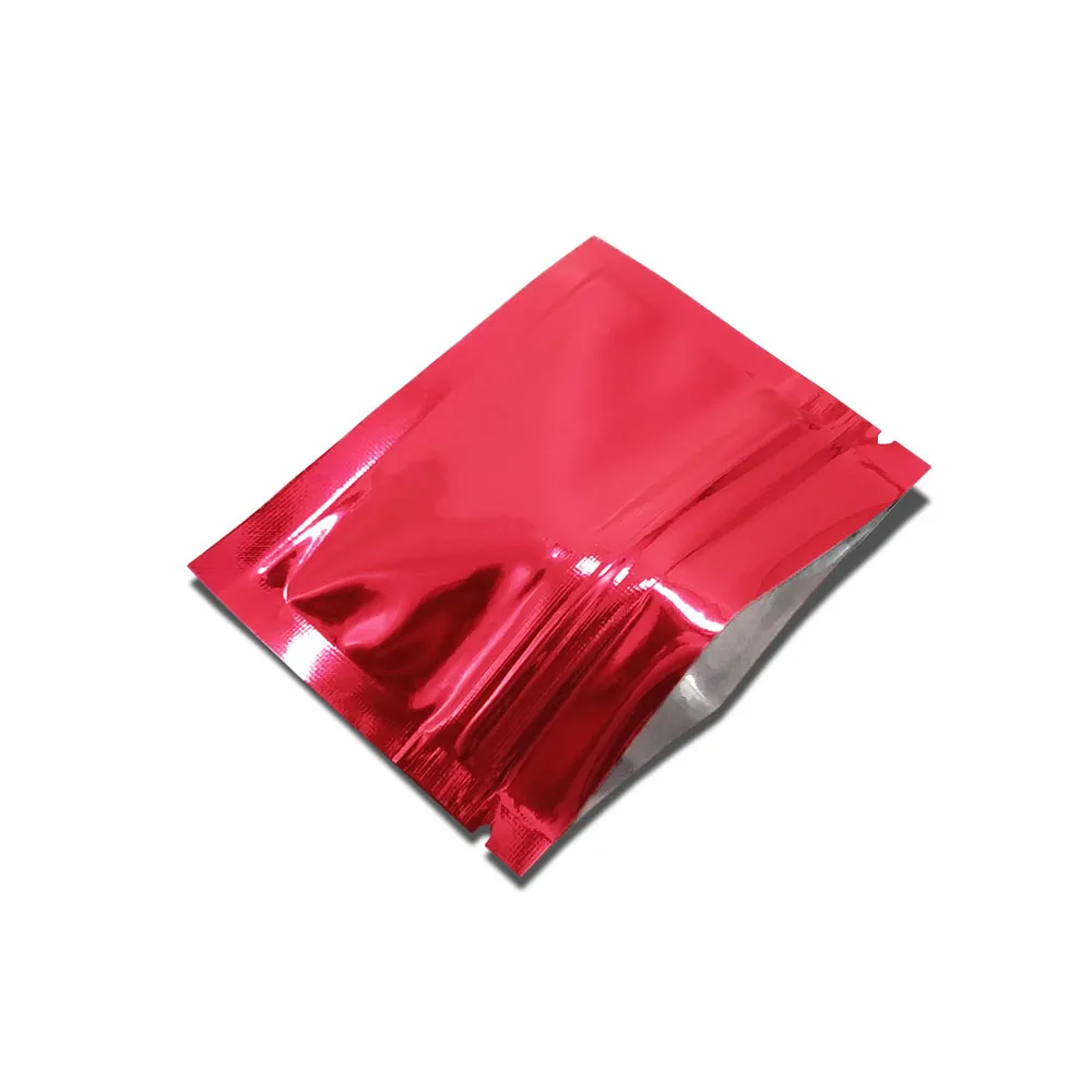 7.5x6.3cm Liten dragkedja Låsmatkvalitet Aluminiumfolie Package Bag Candy Powder Storage Mylar Pocket 200 st/enhet