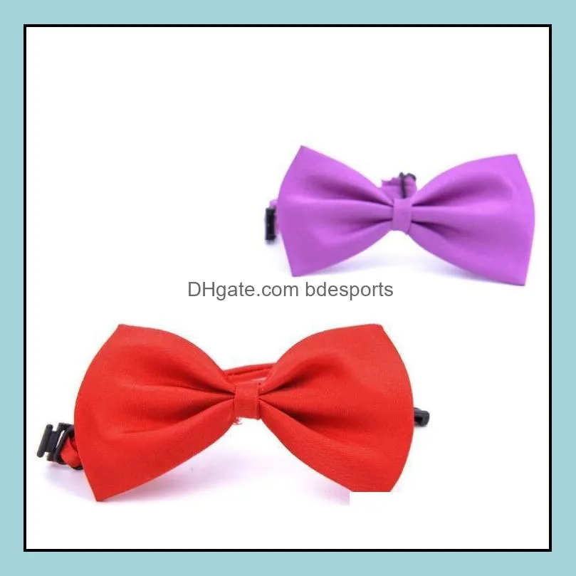 Adjustable Pet Dog Bow Tie 15 Colors Pet Headdress Neck Accessory Necklace Collar Puppy Bright Color Pet Bow Free Shipping XD22477