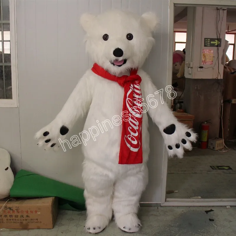 Высококачественный плюш Большой белый медведь костюмы костюмы мультипликационные костюмы костюм Хэллоуин Взрослые Размер День рождения Платье Фестиваль Фестиваль