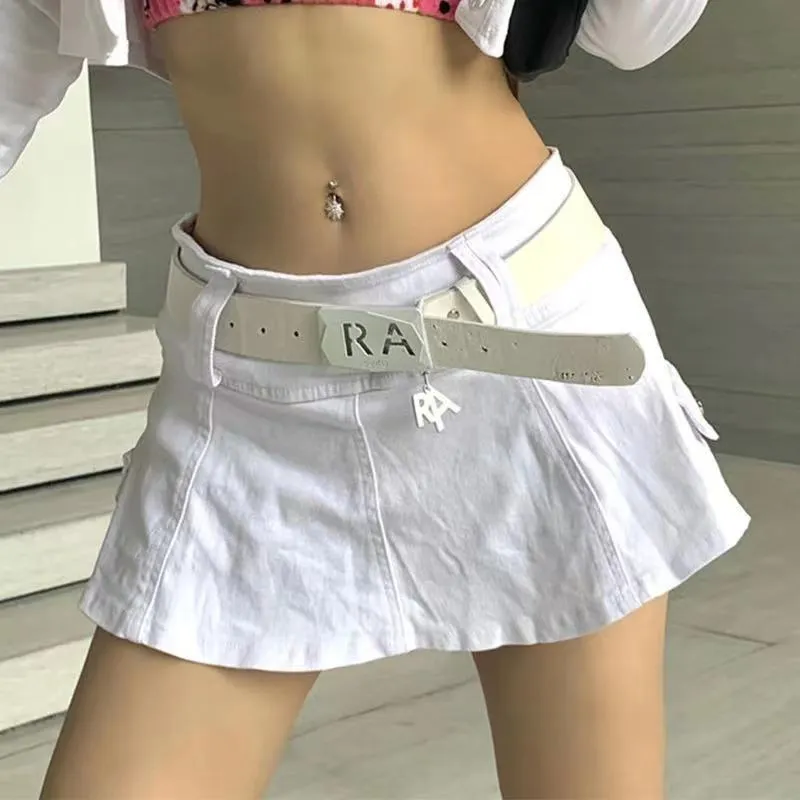 Harajuku Low Waist Mini Pant mini skirt with Belt - Sexy