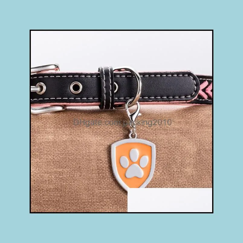dog id tags pet collar name pendants paw shaped card personalized anti-lost cat puppy nameplate zinc alloy keychain pets supplies