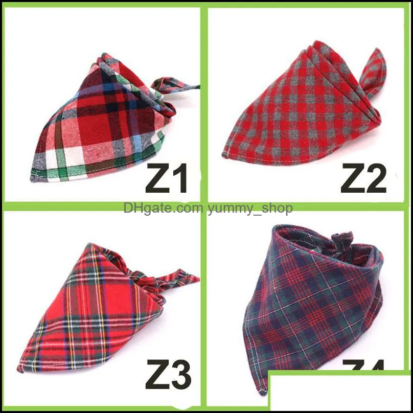 dog bandanas scarf kerchief bibs washable girl boy cotton pet outdoor fall accessories for small medium birthday gift square plaid double adjustable for puppy