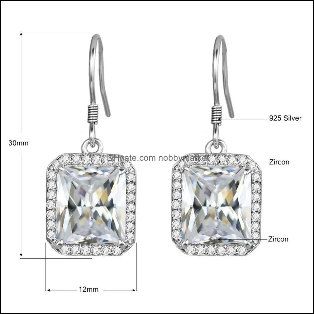 Szjinao Earrings Diamond Cute Joyas De Plata 925 Mujer Wedding Romantic Luxury Fine Jewellry Brand Famous Boucle Doreille