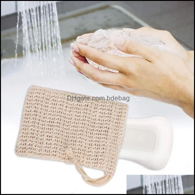 Natural Exfoliating Mesh Soap Saver Sisal Soap Saver Bag Pouch Holder For Shower Bath Foaming And Drying DA647