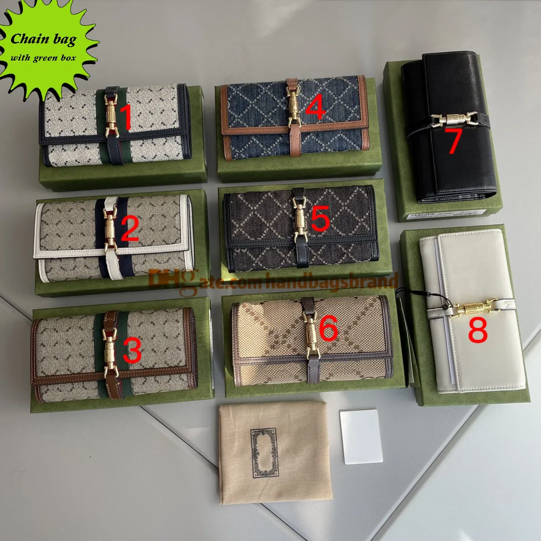 652681 hochwertige Leder-Geldbörsen mit langer Kette, neueste Italien-Doppel-G-Geldbörse, Luxus-Designer, Visitenkartenhalter, echtes Leder, Geldbörse mit Geschenkbox