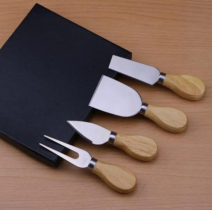 Wooden Handle Cheese Utensil Sets Set Cheese Knife Cutter Cooking Tools In Black Box JLA12922
