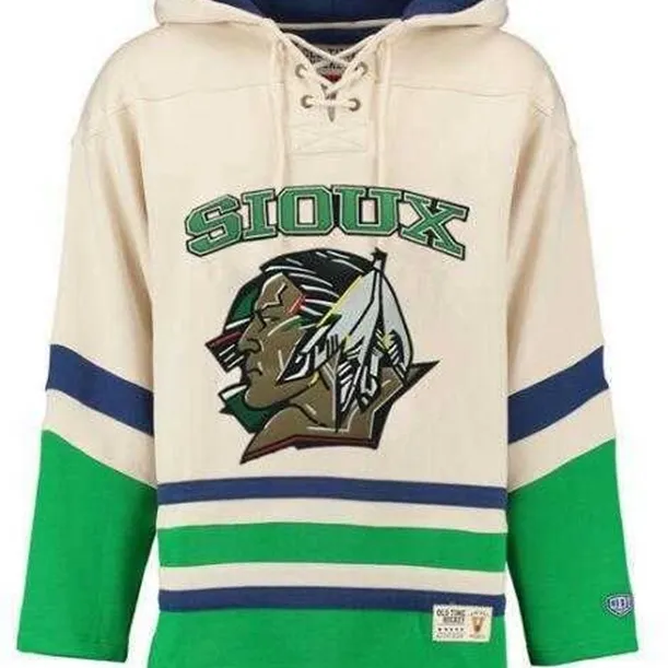 THRO NORD DAKOTA БОРЬБА СЕЙСКИЙ Sioux Hoodie Пользовательские Любовное название Любое число Сшитые Мужчины Хоккей Джерси Толстовка Therey S-4XL Винтаж