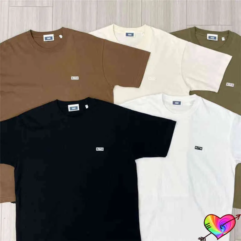 Camiseta pequeña KITH de cinco colores 2022ss para hombres y mujeres, camiseta KITH teñida de verano, camisetas de alta calidad con ajuste de caja de manga corta